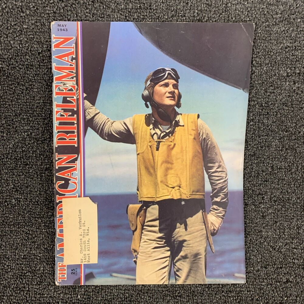 Vintage The American Rifleman Magazine May 1943 WWII Hunting Firearms WW2